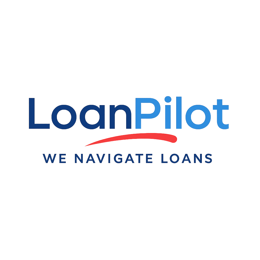 Logo of LoanPilot with the tagline 'We Navigate Loans' displayed in a stylized font.